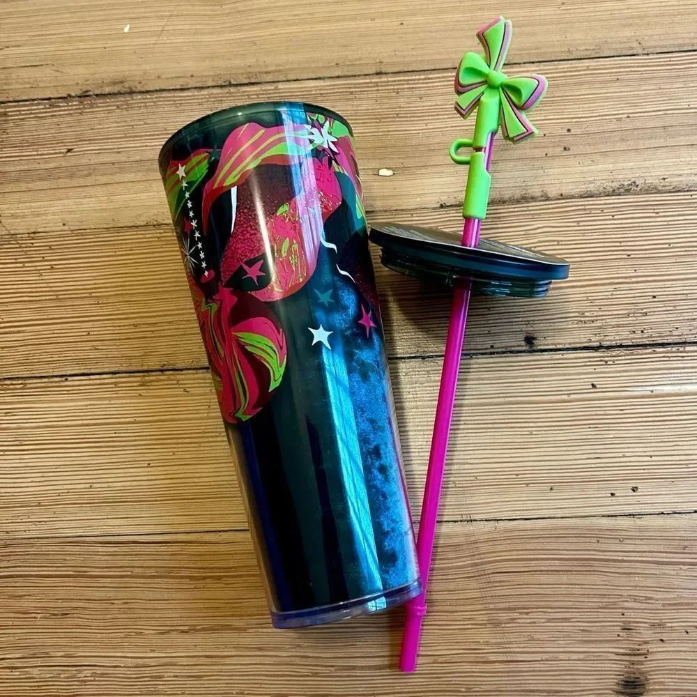 Starbucks Holiday Silicone Straw Topper Venti Tumbler. NWT.
